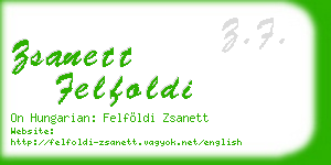 zsanett felfoldi business card